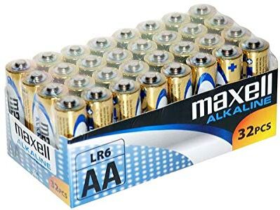 Maxell 32 batterie alcaline AA, 1 confezione da 32 pezzi