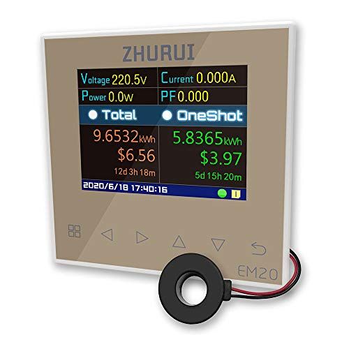 Zhurui /-ER può collegare il relè/monitor di energia esterno /40/60/80/120A/consumo elettrico misuratore/23 unità di valuta ()