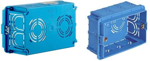 VIMAR 0RV71304 Scatola incasso rettangolare 4 moduli, per pareti in muratura & 0RV71303 Scatola da incasso rettangolare unificata 3 moduli (GW 650 °C), per pareti in muratura, azzurro