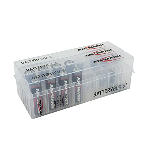 Ansmann caricabatterie Premium per 8 pile AA stilo AAA Micro batterie e batterie (3 Pack) scatola di protezione e il trasporto