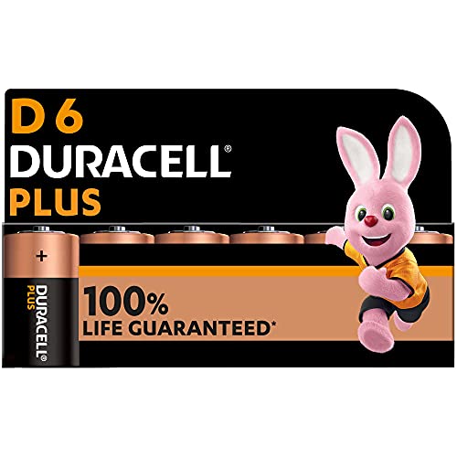 Duracell Batterie Plus D (pacco da 6) Alcalina 1.5V Fino al 100% di extra durata Affidabilità per i dispositivi a uso quotidiano 0% plastica nel pacco 10 anni di conservazione- LR20 MN1300