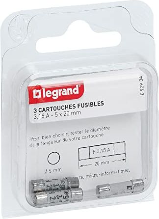 Legrand Fusibile per dispositivi elettronici 3,15 a 724 w 5 x 20 mm