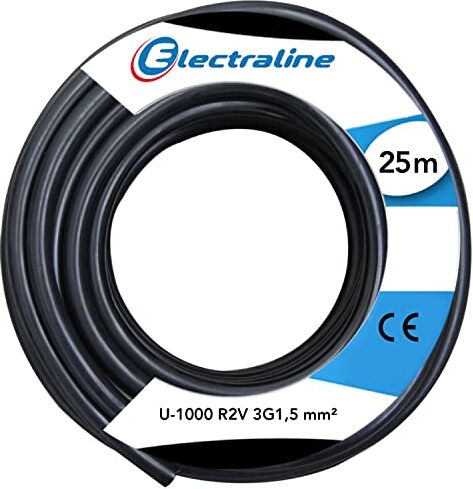 Electraline Matassa di cavi, 25 m, colore: Nero