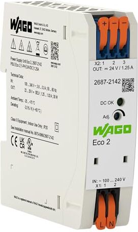 WAGO Alimentatore compatto ECO    1 fase, Power supply, alimentatore DIN Rail, DC 24 V, 1,25 A, DC-OK LED