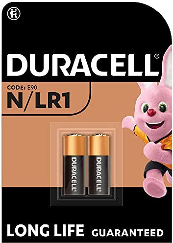 Duracell N, Batteria Specialistica Sicurezza, 1.5V, confezione da 2, MN9100/E90/LR1 progettate per l'uso in torce elettriche, calcolatrici e luci per biciclette