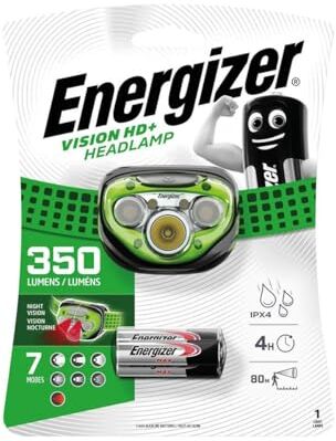 Energizer Torcia Frontale, Vision HD+ Lampada Frontale, Batterie Incluse