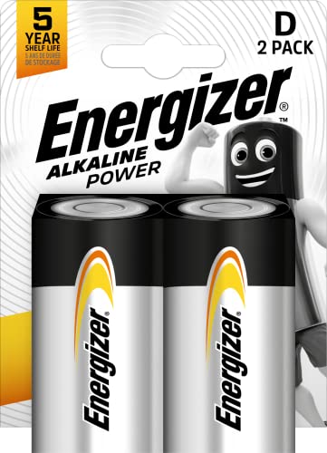 Energizer LR20 D Mono Alkaline Power Battery, Pack of 2