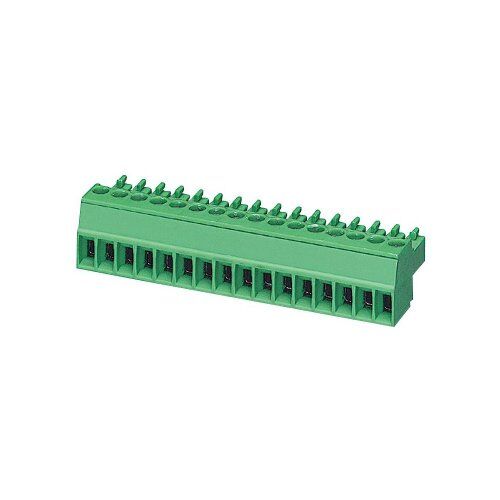Phoenix Connettore per circuito stampato, 1,5 mm², sezione nominale 10 porte, serie MC 1,5/.-ST, dimensioni griglia 3,81 mm, 50 pezzi, colore: Verde