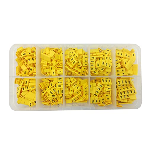 Generic OznaczTo Marcatori per cavi, confezione in scatola di plastica con 0 scomparti (000 pezzi, marcatore per cavi "0-9", dimensioni 0,75 mm²)