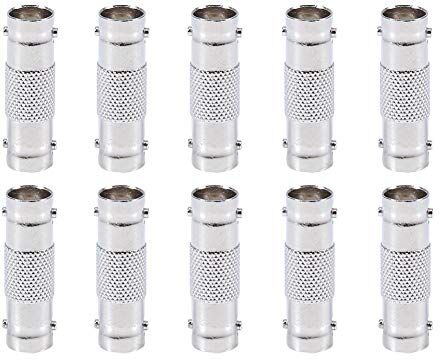 Zerone 10PCS Tono Argento BNC Femmina a BNC Femmina Accoppiatore CCTV Telecamera di Sicurezza Q9 Adattatore Dritto Adattatore del Connettore