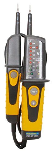 Kopp tensione e tester di continuità MV 690 a, 2 poli con indicatore LED e pulsante di controllo Fi, 1 pezzi, giallo/nero,