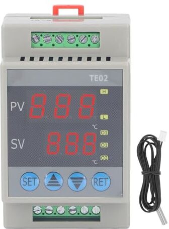 Fafeicy Micro Regolatore di Temperatura su Guida DIN da 220 V CA Ad Alta Precisione per Modulo Termostato con Display Digitale