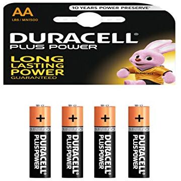 Duracell Batterie alcaline tipo AA Plus Power, confezione da 4