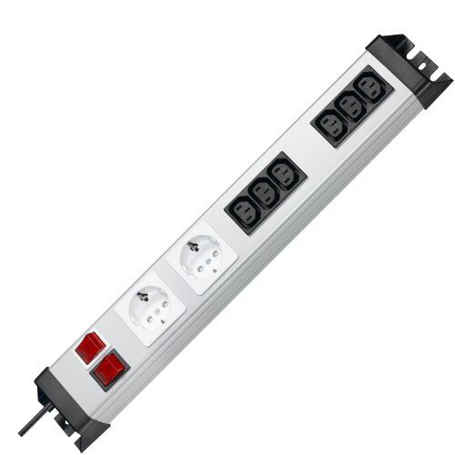 Kopp Ciabatta elettrica Powerversal con 2 ingressi schuko e 6 ingressi a 3 fori, IEC320 per applicazioni fredde