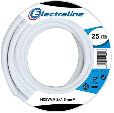 Electraline Matassa di cavo, 25 metri, colore: Bianco