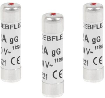 DEBFLEX Confezione da 3 fusibili con spia 8,5 x 31,5 16 A 380 V, 16 ampere