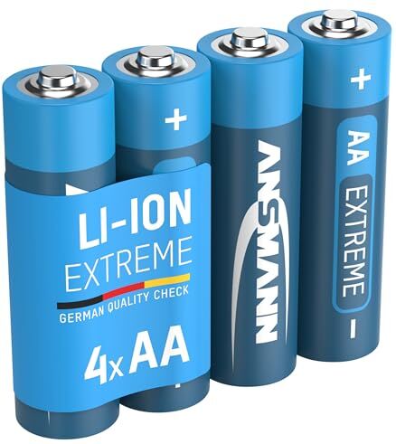 Ansmann Extreme Lithium Batterie AA Mignon un Pacco da 4 1,5V   LR6 Alta capacità, estremamente leggera potenza + 700% in piu di Alkaline