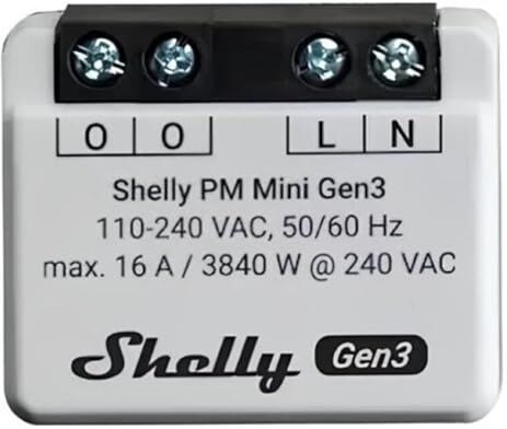 Shelly Plus PM Mini Gen 3 Interruttore senza Fili Wi-Fi, Bluetooth