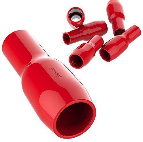 AUPROTEC 100x Cappucci Isolanti per Connettori 6 mm² 10 mm² rosso Camicetta isolante V06 Guaina in PVC per Capicorda nudi di Potenza ad Occhiello Forchetta Puntale Spina ecc. per Cavi Fili Elettrici