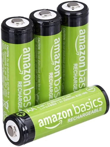 Amazon Basics Batterie AA NiMh ricaricabili, pre-caricate, confezione da 4 (l’aspetto potrebbe variare dall’immagine)