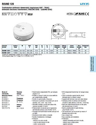 TCI TRASFORMATORE ELETTRONICO LAMPADE ALOGENE 20-120W 11,6V 230-240VAC