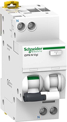 Schneider Interruttore Fi/LS iDPN N Vigi 1P+N, 16A, C-Char, 10mA, Tipo A, 6kA, Bianco