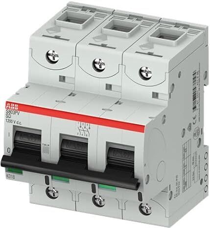 ABB S800PV Interruttore di protezione, 3 poli, 125 A, montaggio su guida DIN