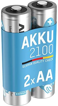 Ansmann Mignon AA MaxE Tipo 2100mAh Batteria Ricaricabile ad Alta Capacita 2x Mignon AA HR6, argento