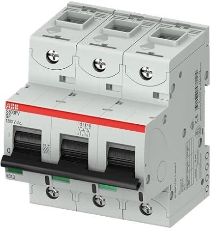 ABB S800PV Interruttore di circuito tipo B, 3 poli, 80 A, montaggio su guida DIN