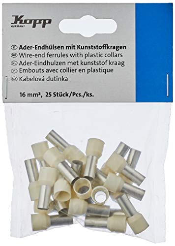 Kopp Capicorda con colletto in plastica, 25 pezzi, 16 mm² / 7 mm, colore: Avorio