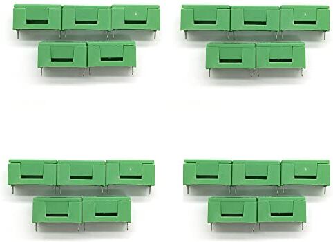 Generic 20 pezzi verde PTF-77/78 portafusibili 5 x 20 mm fusibili per montaggio PCB, 10 A 250 V