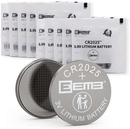 EEMB 10PCS  CR2025 Li-MnO2 Batteria al litio non ricaricabile Batteria a bottone a bottone 3V Qualità affidabile 150mAh Certificazione UL Batteria monouso NON CARICARE LA BATTERIA