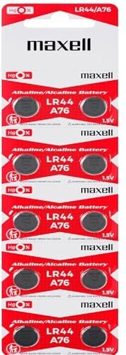 Maxell Pilas de botón AG 13, 1,5 V, 110 mAh, AlMn