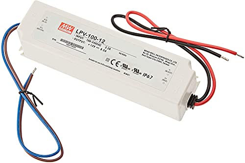 JANDEI Trasformatore Meanwell 12VDC 8,3A 100W esterno IP67