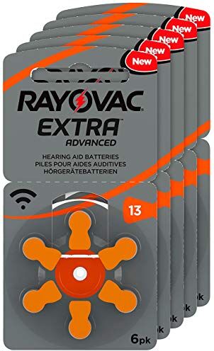 Rayovac Batterie per apparecchi acustici “13 Extra Advanced”, 1,45 V, 310 mAh, 5 confezioni da 6 pezzi