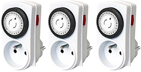 Electraline Timer giornaliero meccanico, set 3 pezzi