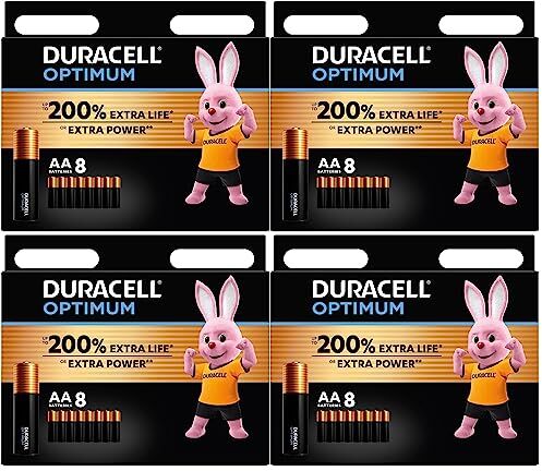 Duracell 32X  AA Optimum (4 Blister Da 8 Batterie) 32 Pile (MX1500/STILO/MIGNON)