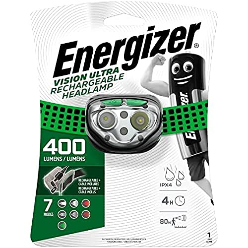 Energizer Headlight Vision Ultra Rechargeable 400 LM USB Charging 3 Light Colours