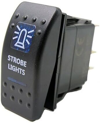 Generic STROBE LIGHTS Faro di emergenza Cruscotto Interruttore a bilanciere Luce Blu 12 V 24 V