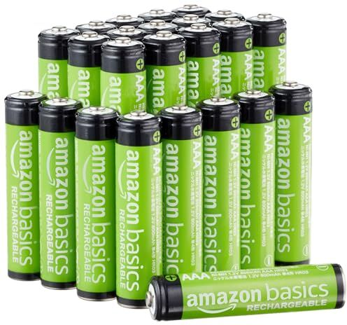 Amazon Basics Batterie ricaricabili AAA (confezione da 24), 800 mAh, pre-caricate