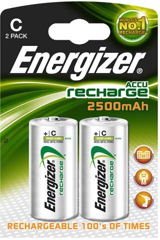 Energizer ® Batteria al nichel-idruro per bambini, C, HR14, 1,2 V, 2500 mAh, 2 pezzi