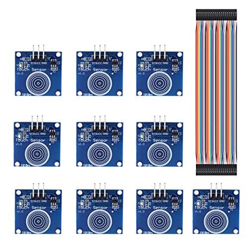 Youmile 10PCS TTP223B Modulo interruttore tattile 2-5.5V 1 posizione Sensore tattile digitale capacitivo Interruttore per Arduino con cavo Dupont