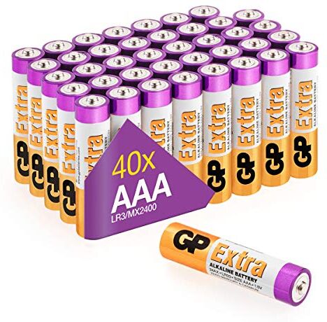 GP Batterie AAA Set da 40    Extra   Pile Ministilo AAA Alcaline da 1,5V / LR03 Lunga Durata