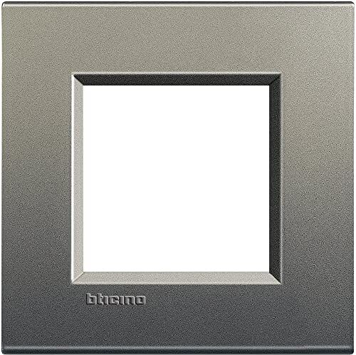 BTicino Livinglight Placca Quadra, 2M, Forma Rettangolare, Grigio Metallizzato