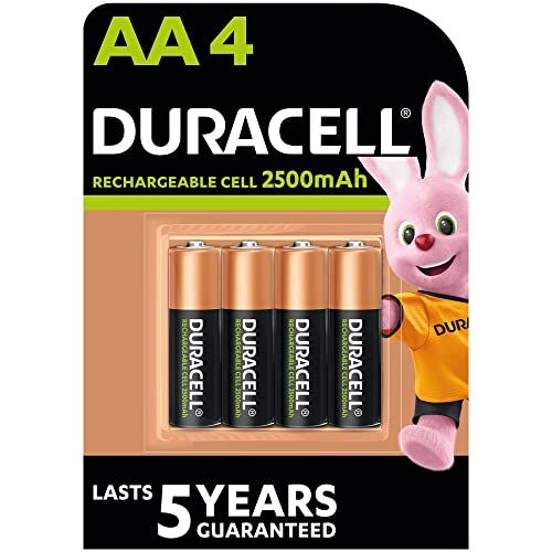 Duracell Batterie Ricaricabili AA (Confezione da 4), 2500 mAh NiMH, pre-caricate, le nostre batterie ricaricabili n.1 per lunga durata