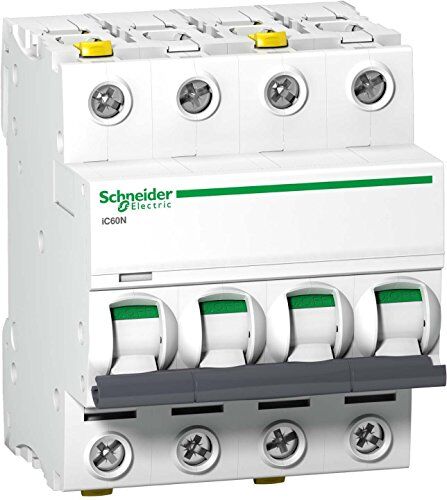 Schneider Electric Schneider  Interruttore di Circuito iC60N, 4P, 63A, C, Fantasia Multicolore