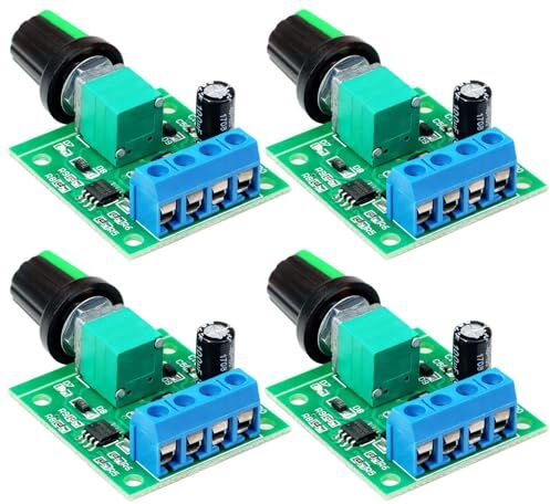 Gebildet 4pcs PWM Regolatore di Velocità del Motore a Bassa Tensione DC 1.8V/3V/5V/6V/12V 2A 1803BK 1803B Interruttore Driver Regolabile con Manopola di Controllo della Velocità