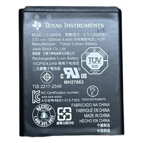 Texas Instruments N2BT/KT/B Batteria di ricambio senza cavo per TI-Nspire CX e TI 84 Plus CE