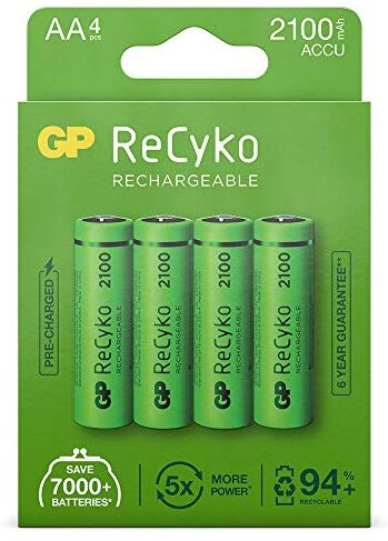 GP Battery Batterie Ricaricabili AA ‎1.2 Volt Confezione da 4 Pile Batterie Batterie Ricaricabili per Prodotti Elettronici, Elettrici, Radiocomandi, Telecomandi Super Durata