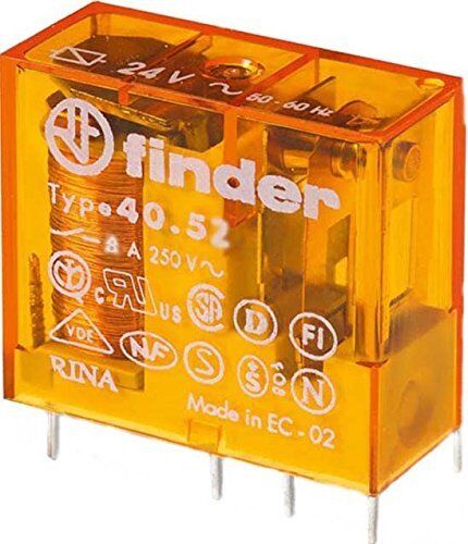 Finder Relè a spina, 230 V AC, 2 W, 8 A, 1 pezzo, 40.52.8.230.0000 (3 pezzi di relè a pressione/pressione)